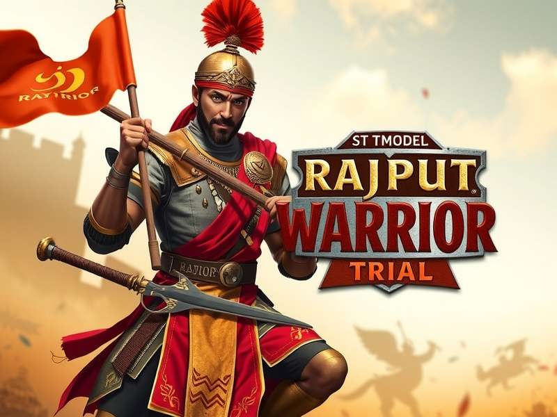Rajput Warrior Trial game cover showing a Rajput warrior in battle stance